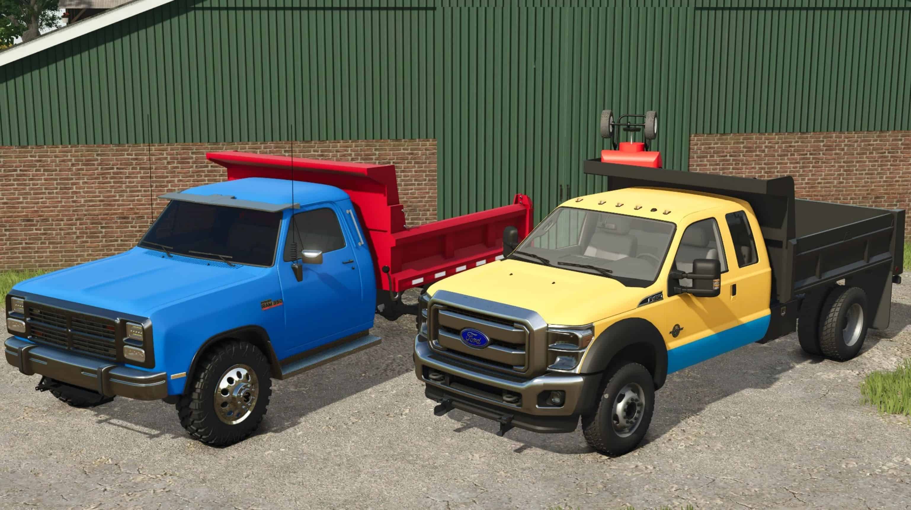 1991 Dodge Ram 3500 HD & 2016 Ford F450 Dump Trucks v1.0