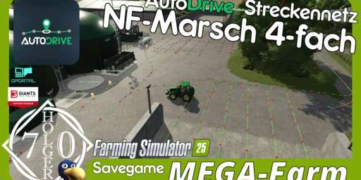Route network for the savegame MEGA-Farm NF-Marsch 4-fach v1.1