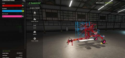 SaMASZ Z2-840 H Tedding Windrower v1.0