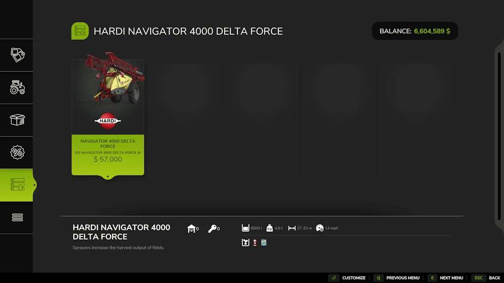 Hardi Navigator 4000 Delta Force Speedy v1.3