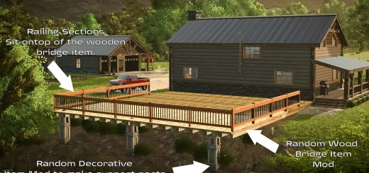 Wooden Deck Railing Section v1.0