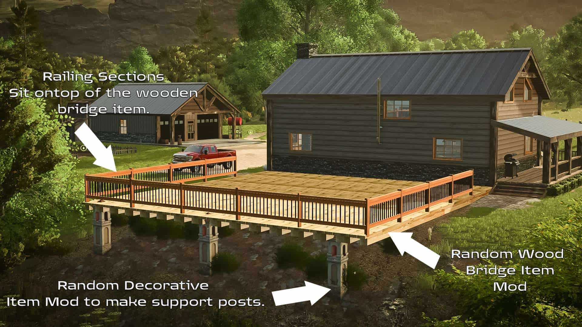 Wooden Deck Railing Section v1.0