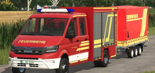 MAN TGE TSF-W Truck & Stema Trius Firefighter Trailer v1.0