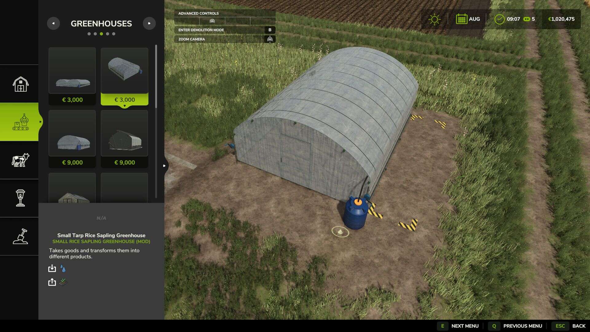 Small Rice Sapling Greenhouse v1.0