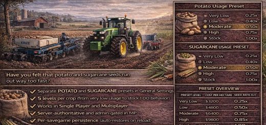 Adjustable Potato Sugarcane Seed Usage Rodd v1.0
