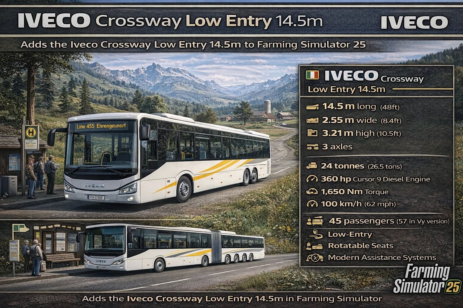 Iveco Crossway LE 14.5m v1.0