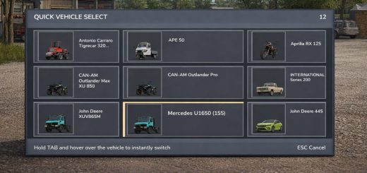 Quick Vehicle Select v1.2