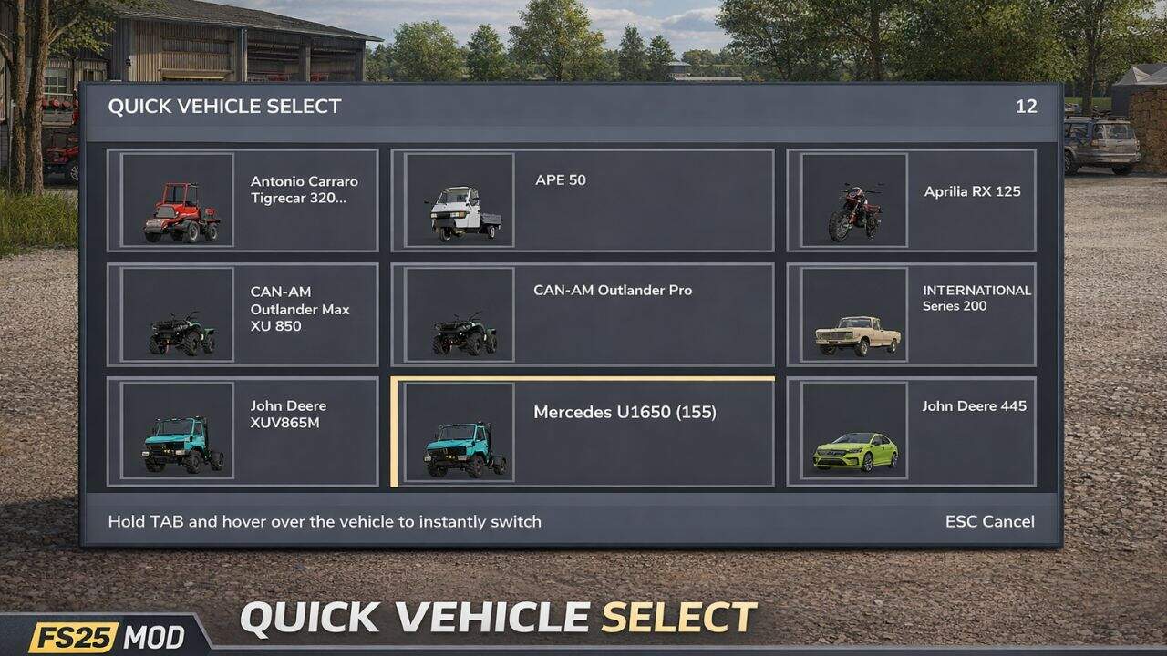 Quick Vehicle Select v1.2