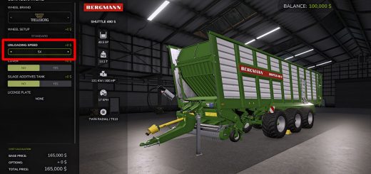 Adjustable unloading speed v1.0