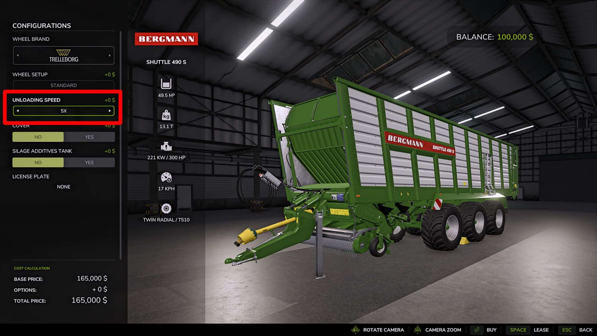 Adjustable unloading speed v1.0