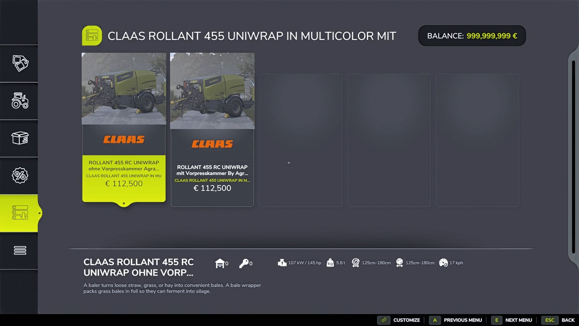 Claas Rollant 455 Uniwrap v1.0