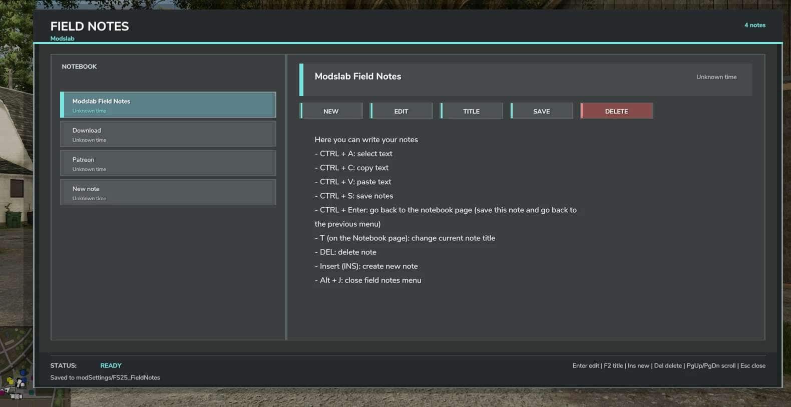 Field Notes v1.3