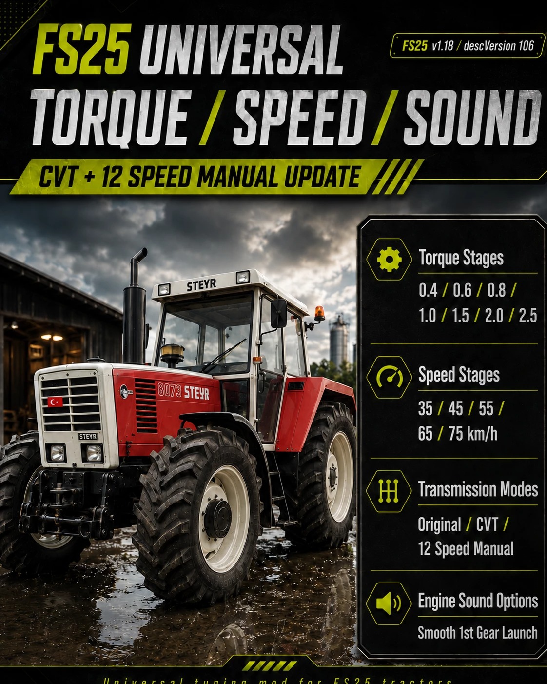 Universal Tork Speed Sound CVT 12 Manual FIXED v1.0