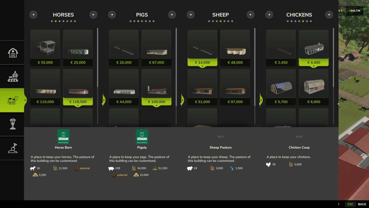 Build Menu: Husbandry Storage Info v1.0