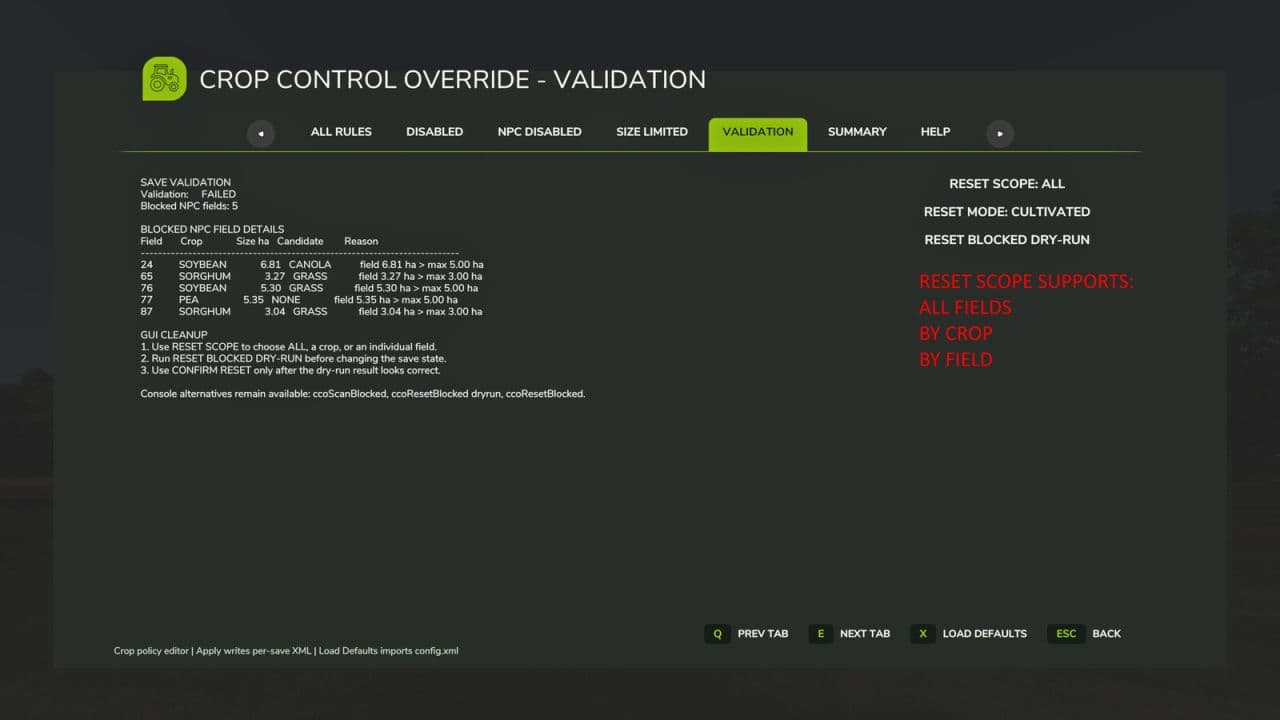 Crop Control Override v2.0