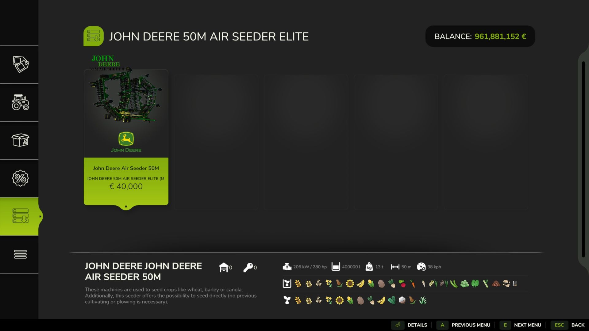 John Deere Air Seeder 50M – Tuning Edition v1.0