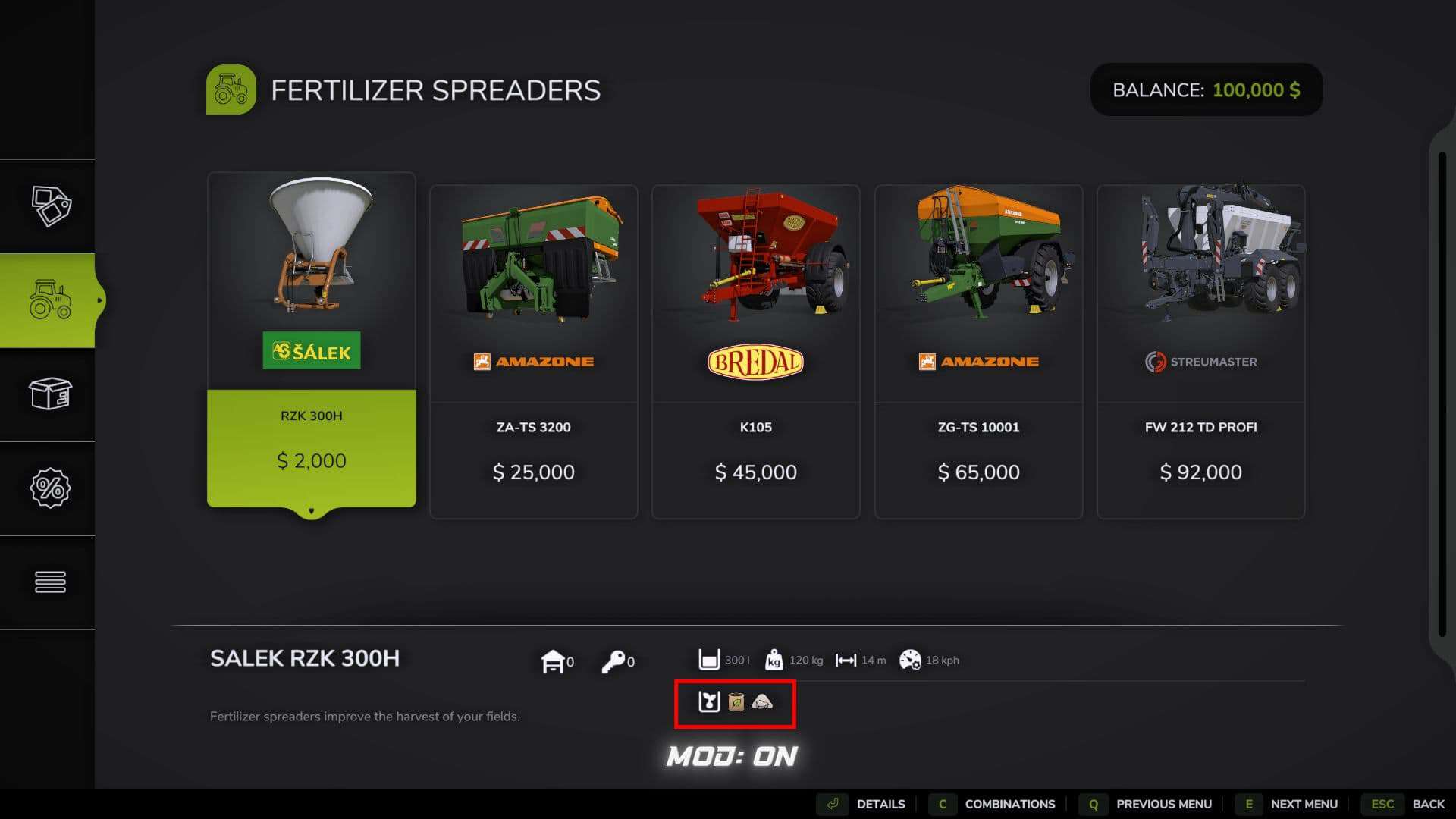 Lime support for fertilizer spreaders v1.0