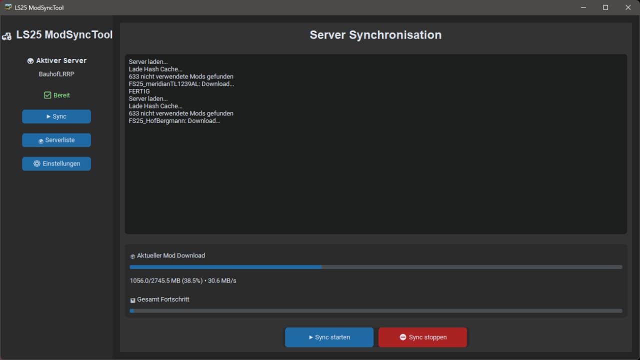 Mod Sync Tool With Server List v1.1