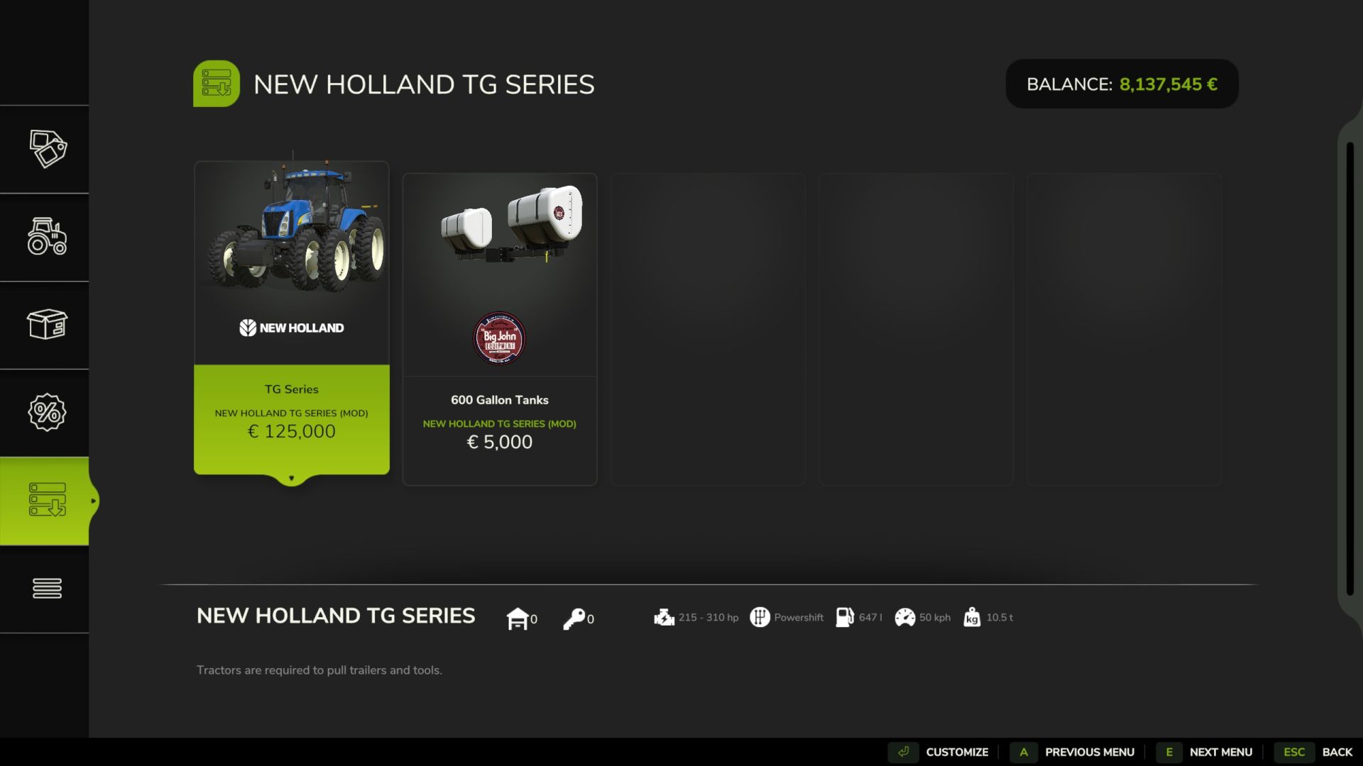 New Holland TG series v1.0