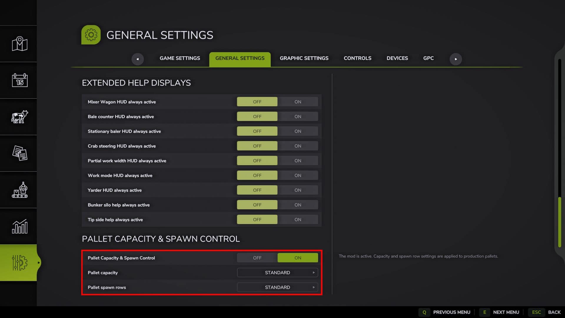 Pallet capacity and spawn control v1.0