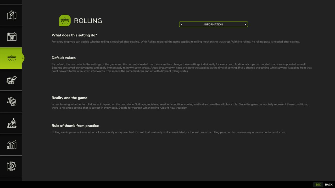 Crop-Dependent Rolling v2.0