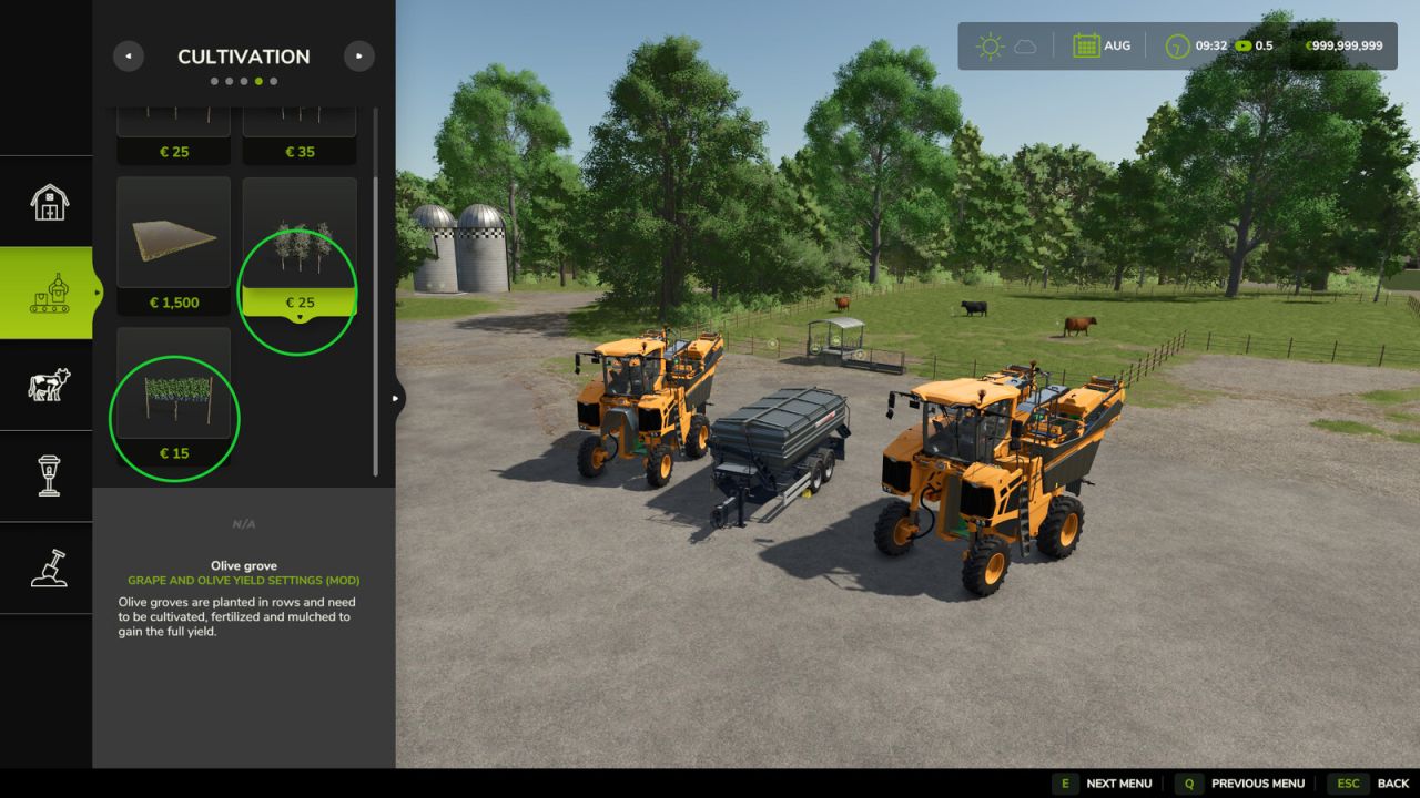 Grape And Olive Yield Settings v1.0