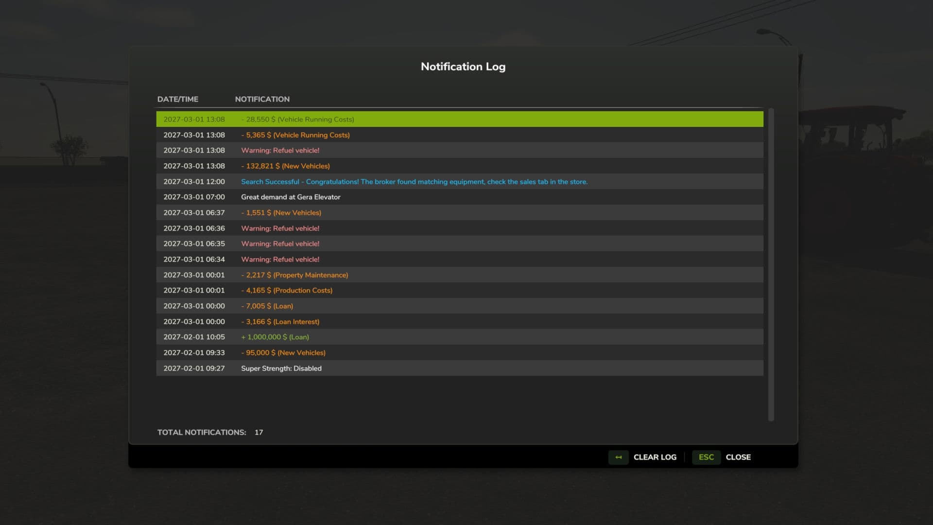 Notification Log v1.1.0.0