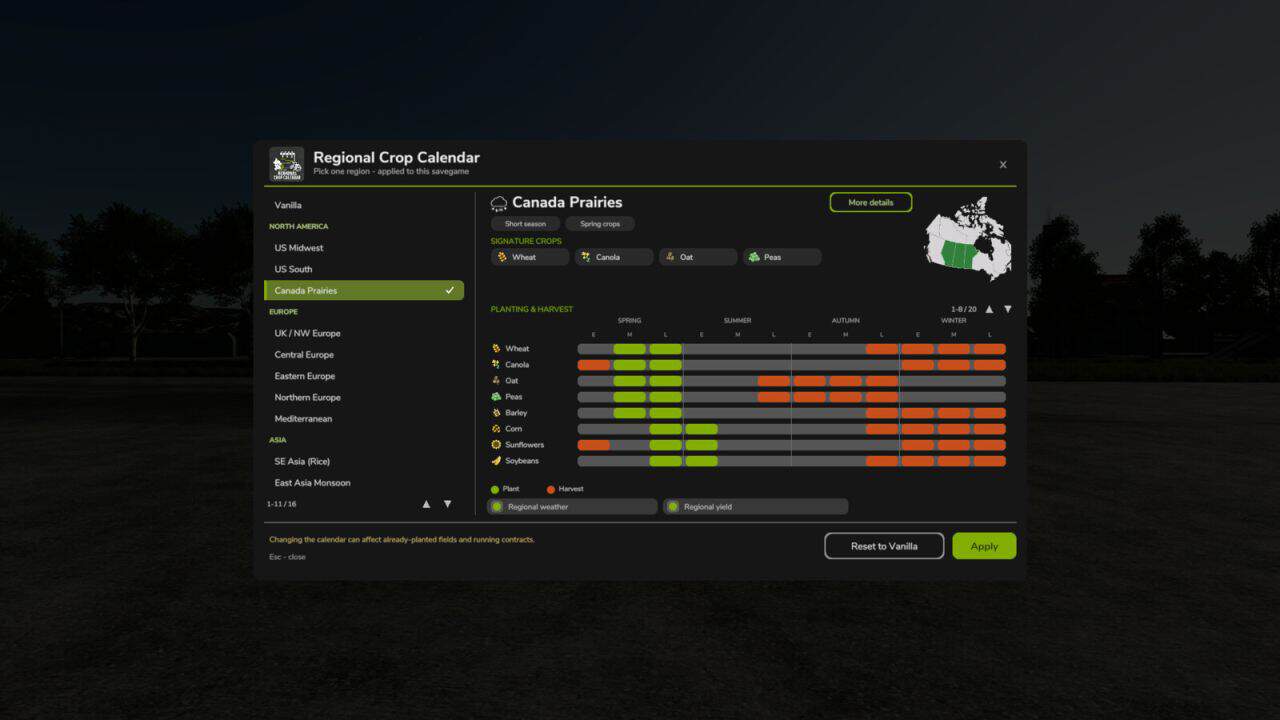 Regional Crop Calendar v1.0