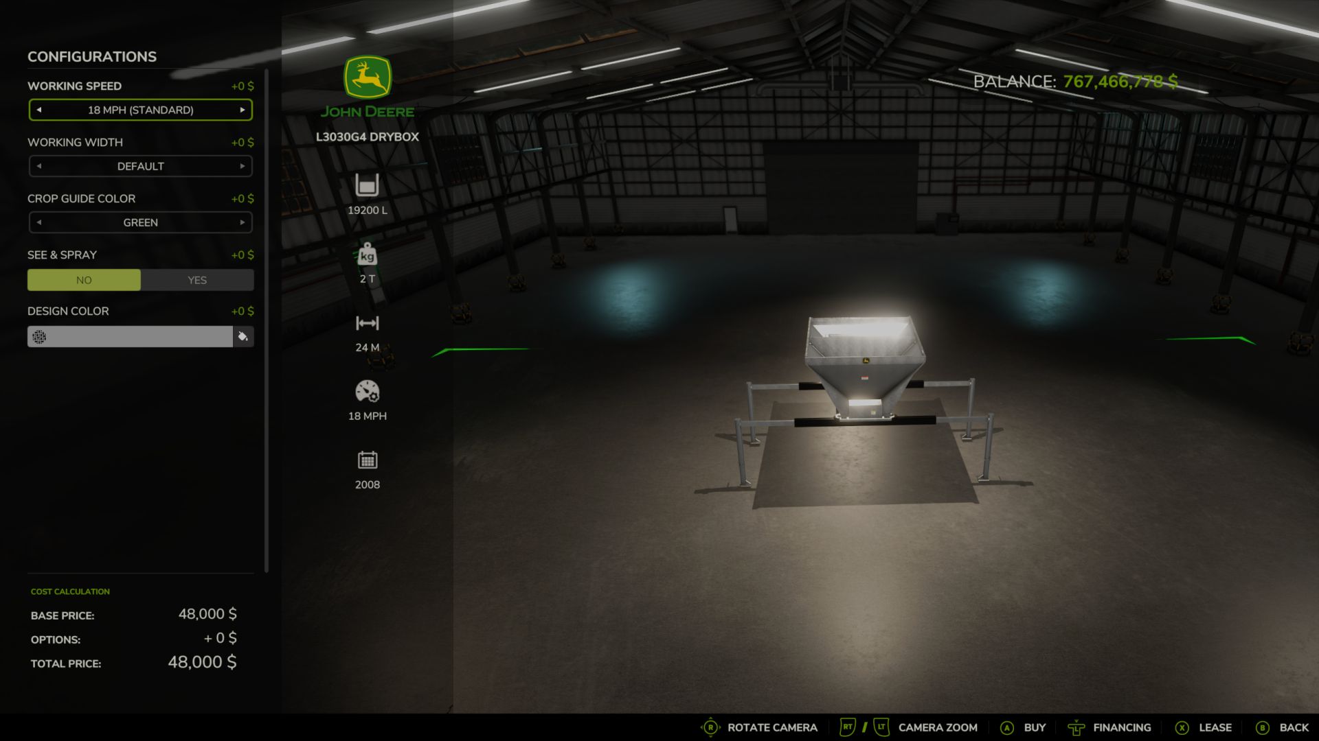 Adjustable working-width configuration BETA 2 v1.0