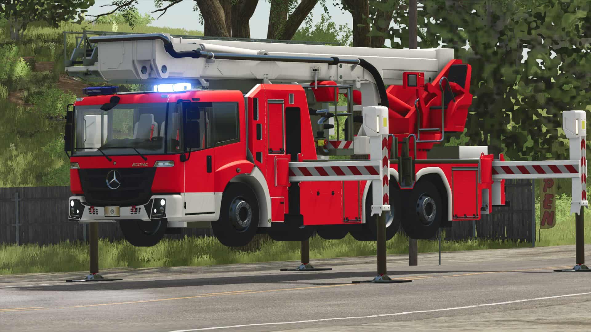 Mercedes Benz Econic WISS telescopic mast platform v1.0