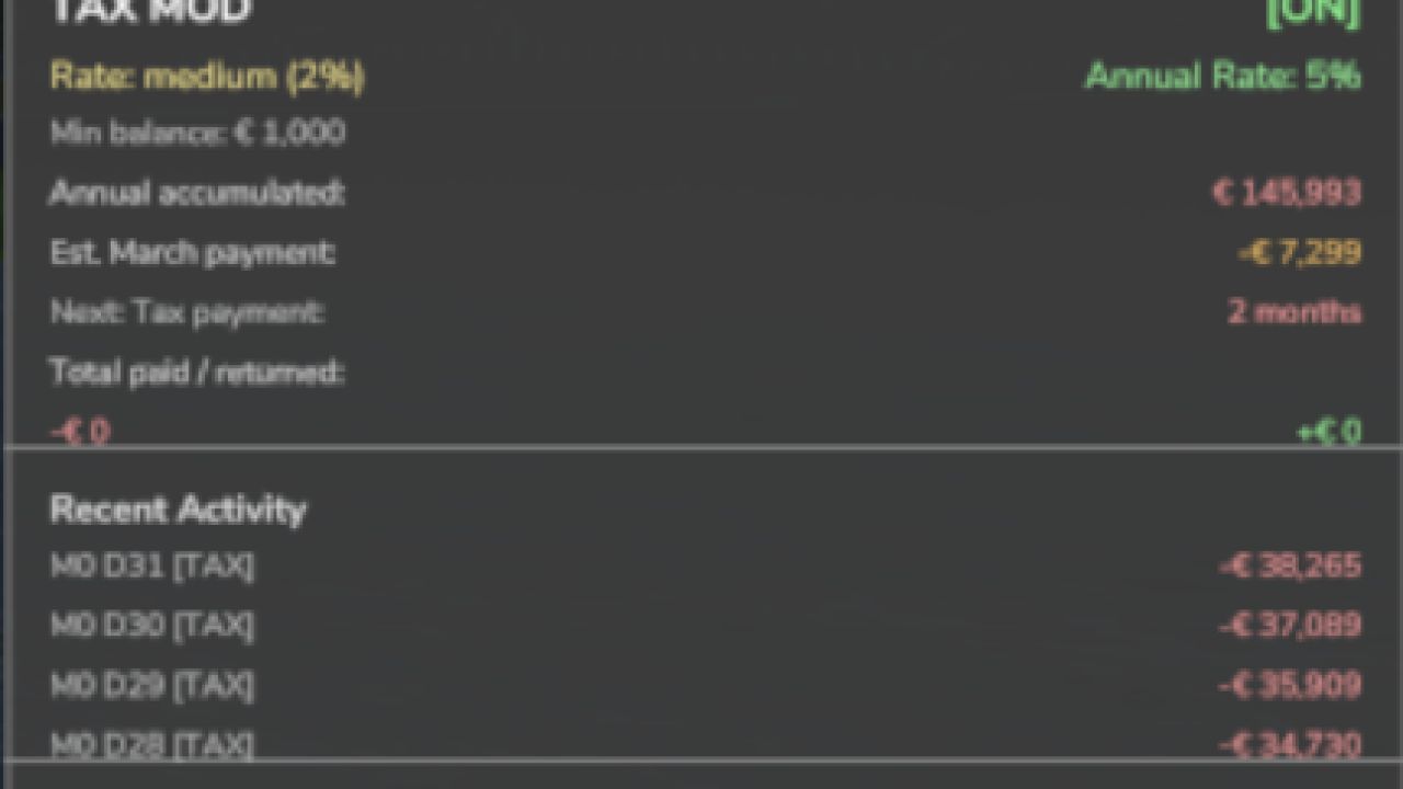 Tax Mod v1.1.6.0