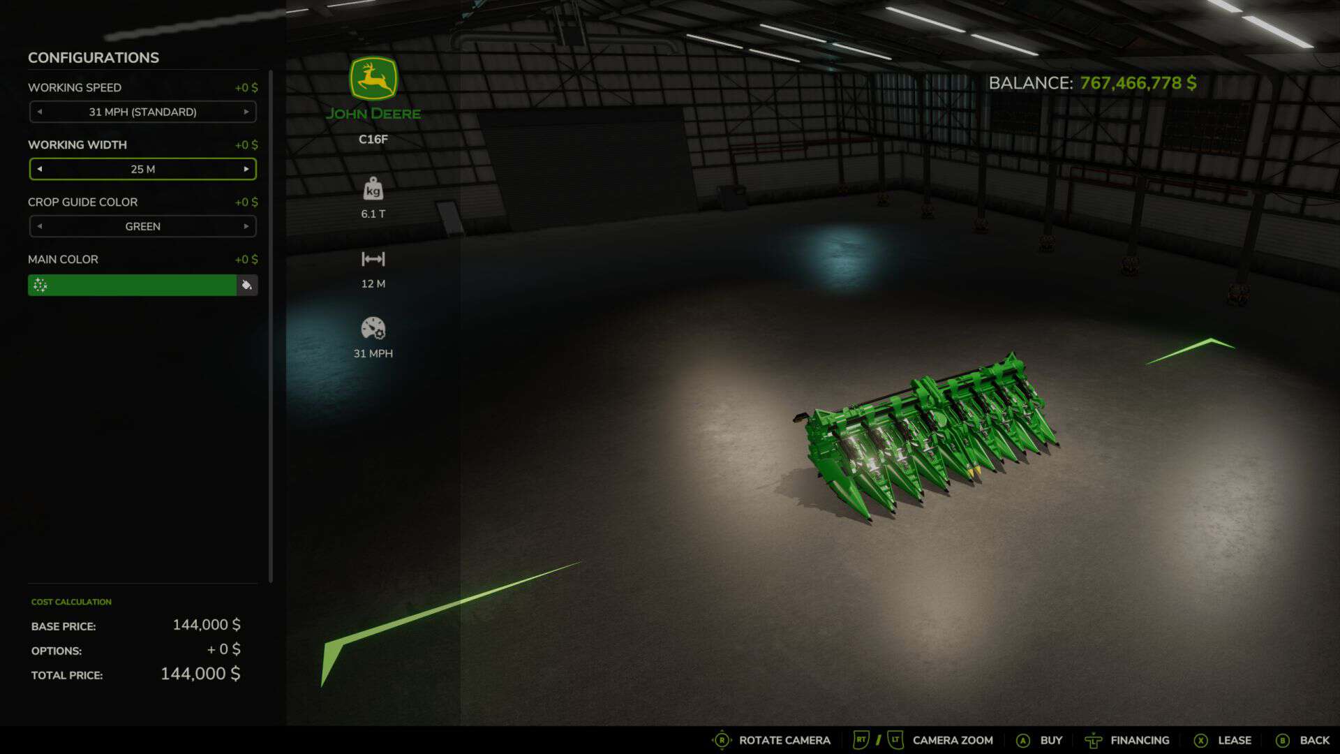 Adjustable working-width configuration BETA 4 v1.0