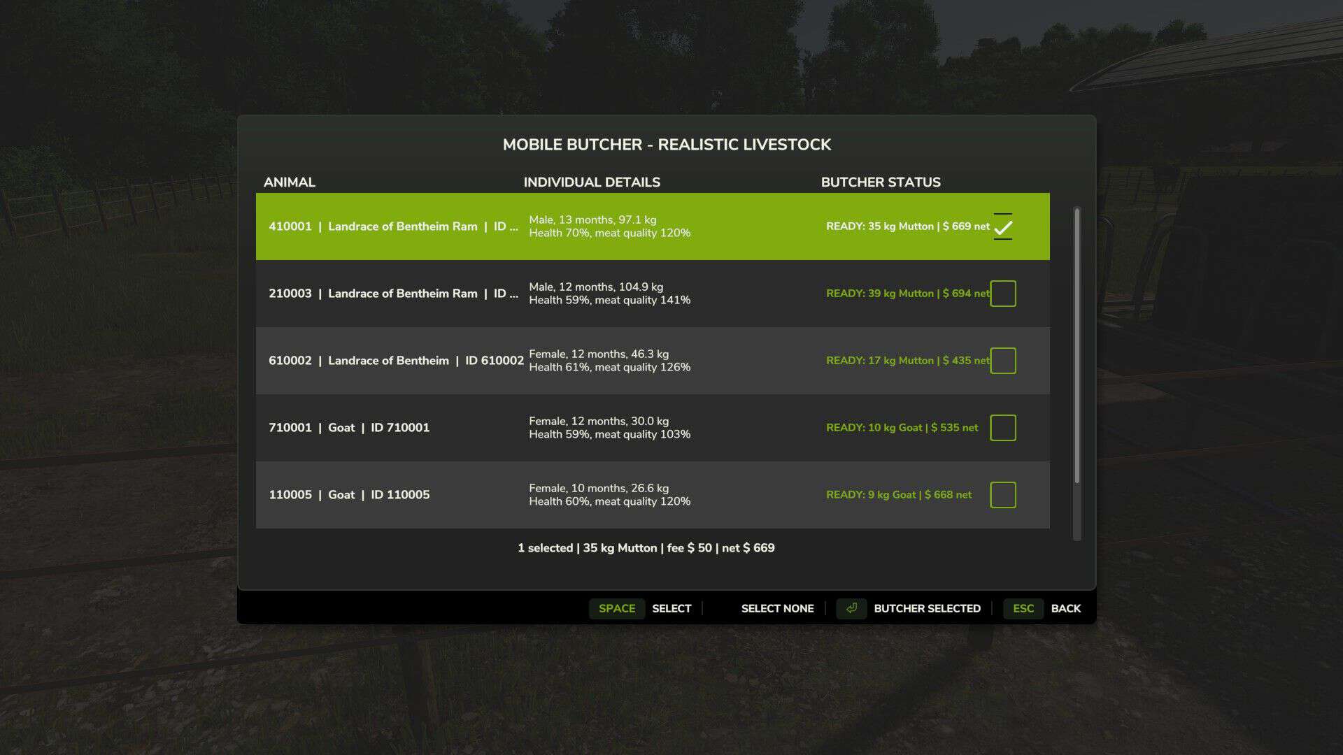 Mobile Butcher – Realistic Livestock Version V1.1.0.6