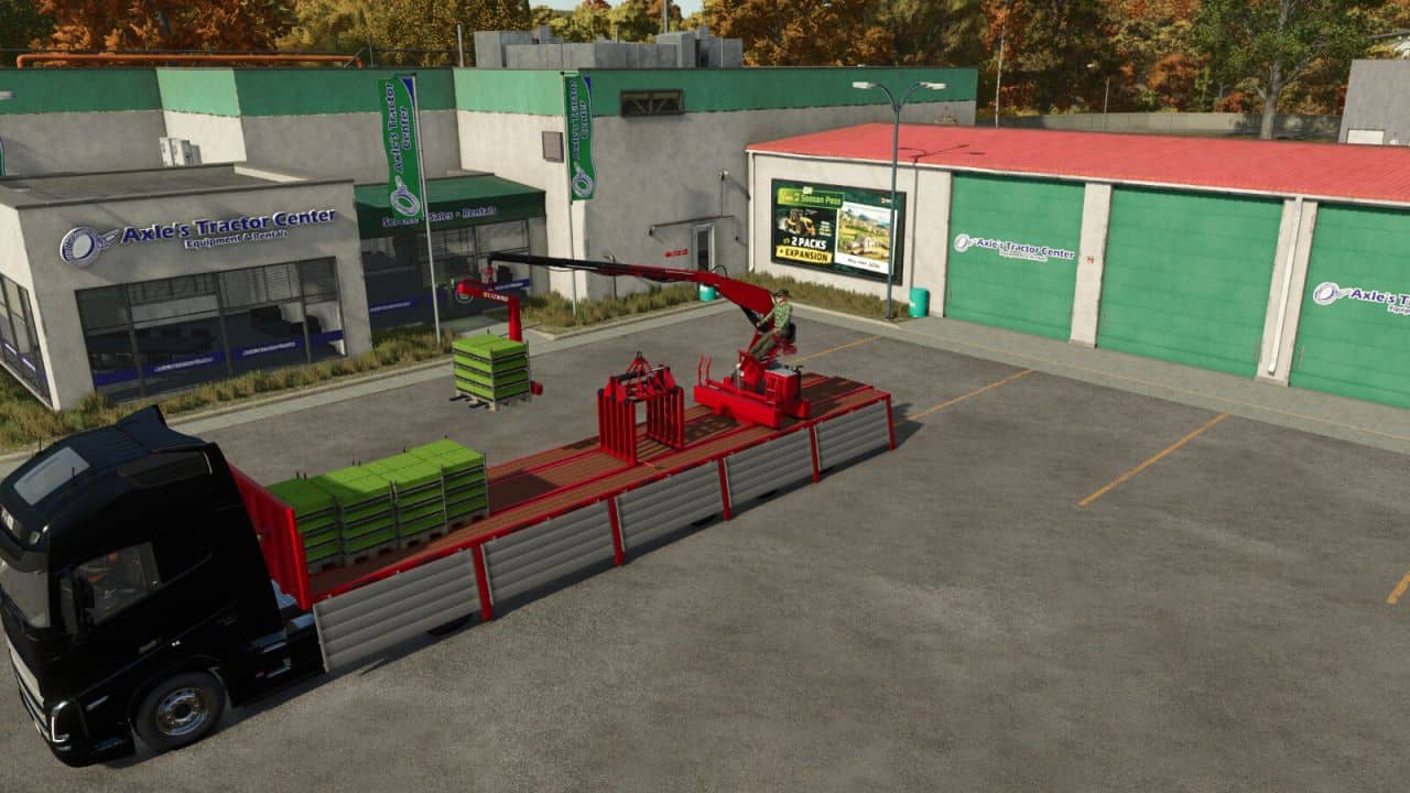 Platform Trailer With Crane v1.0