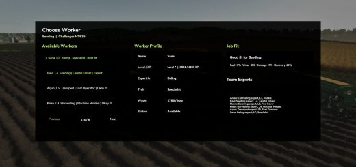 Worker Skill System V1.0