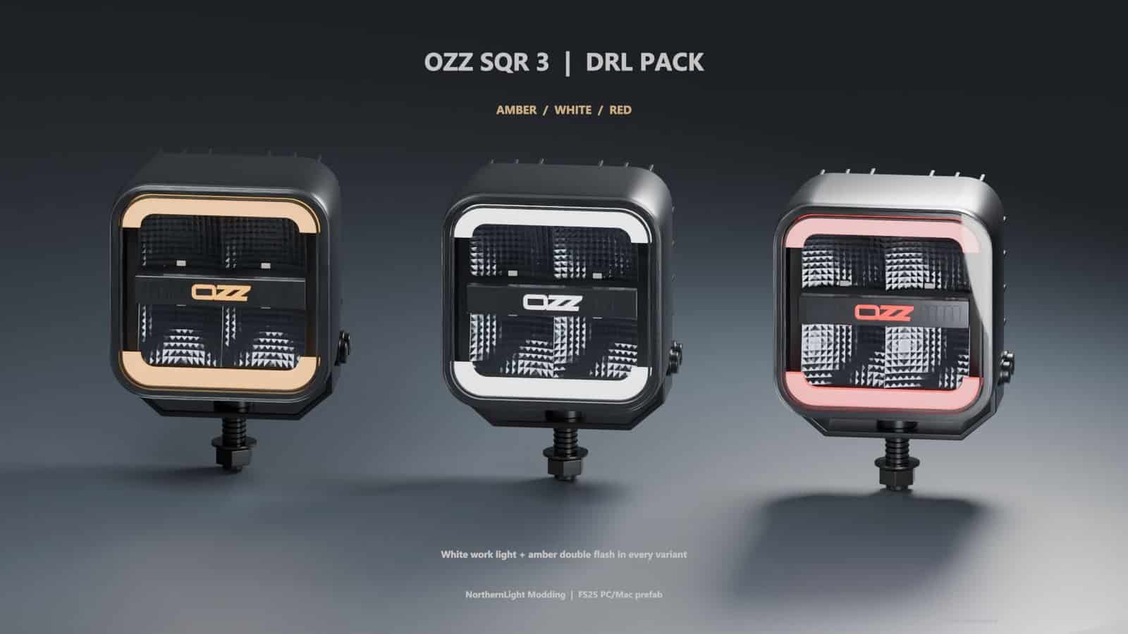 OZZ SQR 3 – Amber, White & Red DRL Pack (Prefab) V1.1