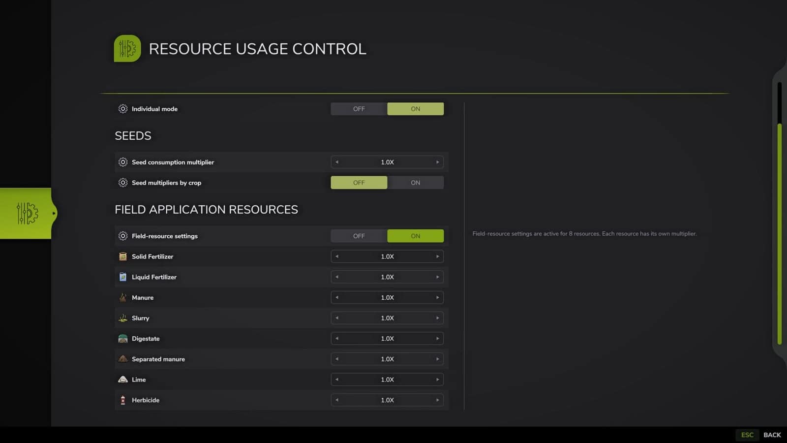 Resource Usage Control V1.0.0.0