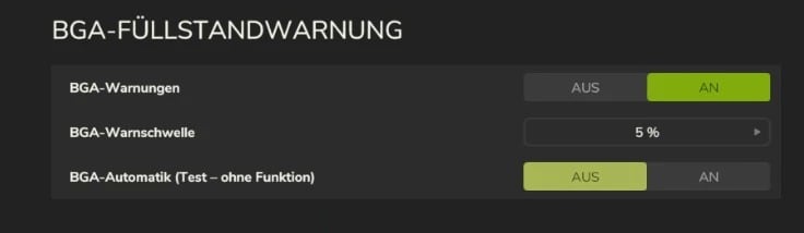 BGA fill level warning v1.0