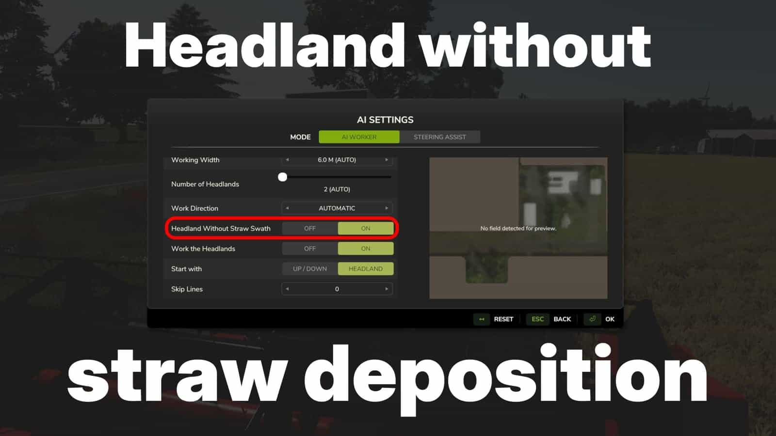 Headland without straw swath V1.0.0.1