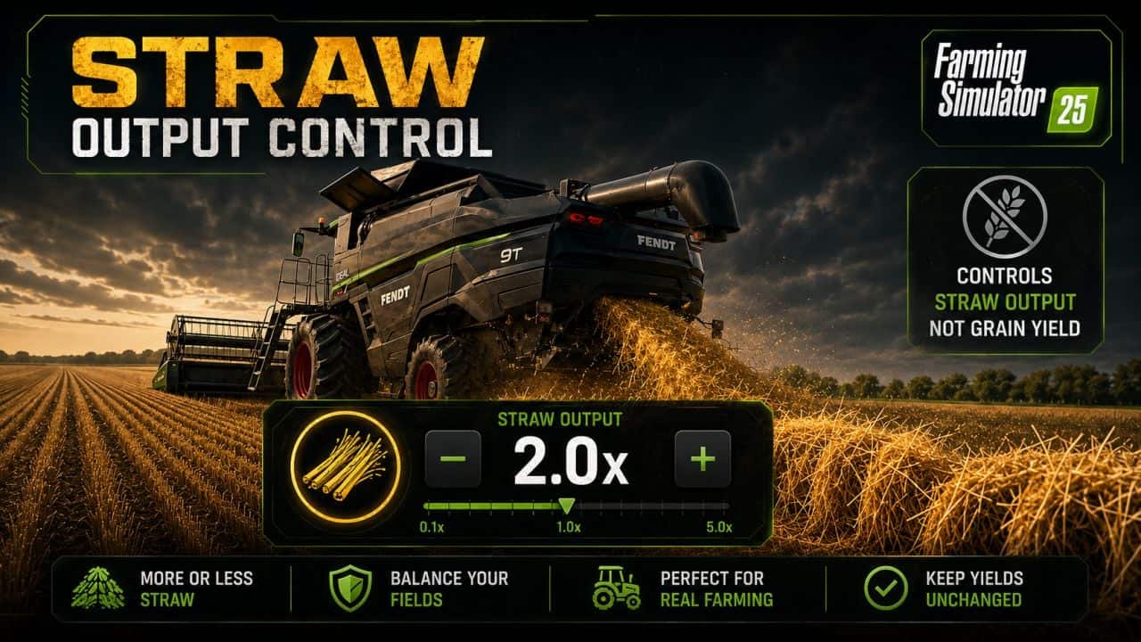 Texture Output Straw output control V1.2.0.0 | FS25 Mod Download